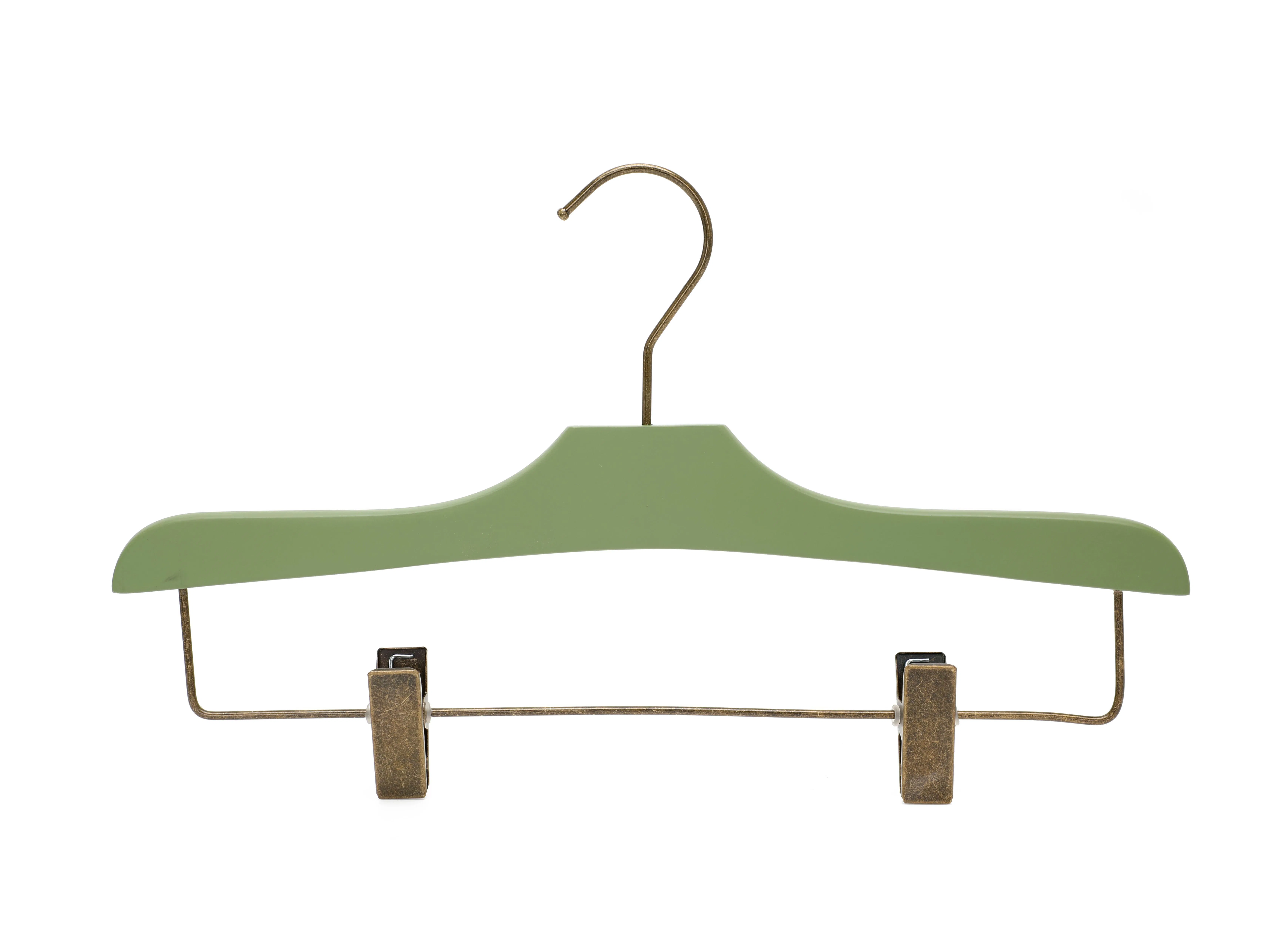 Versatile Wooden Hanger with Clips for Fashionable Clothing Storage
