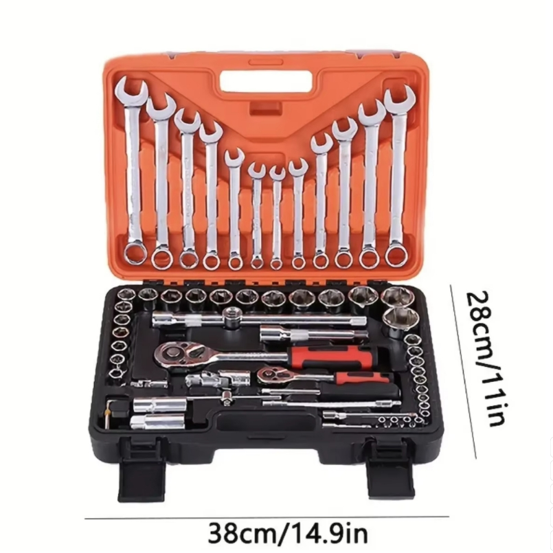 61 PCS Tool Car Motorcycle Home Socket Mechanic Wrench Ratchet Sets