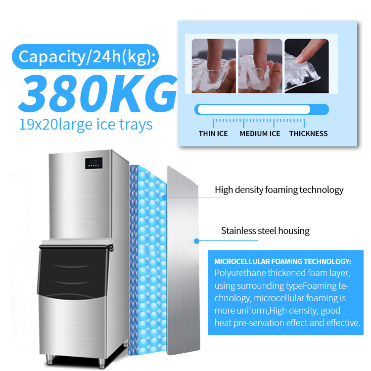High Quality High Production Commercial Crystal &Cube 380kg Ice Maker Machine