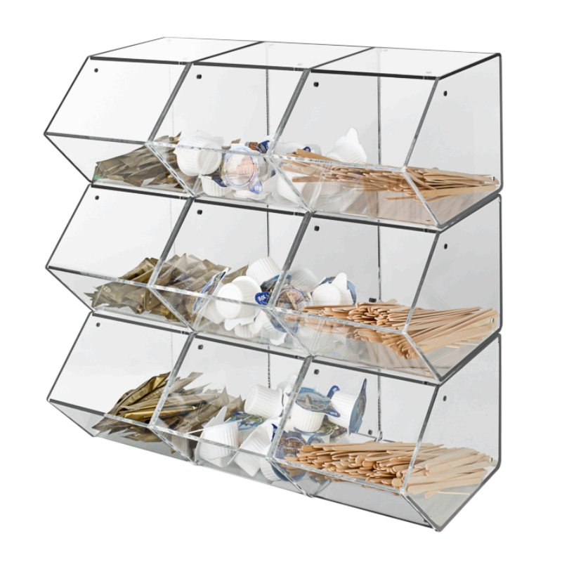 Dump Bin Magnetic, Acrylic Box Display Storage & Organization for Cafe Hotel Office Bar