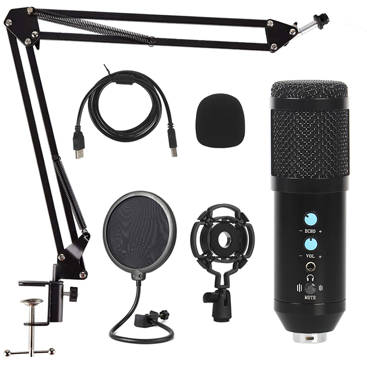 Professional USB Microphones Studio Recording Microphone for Condenser PC Microfono with Holder Bracket