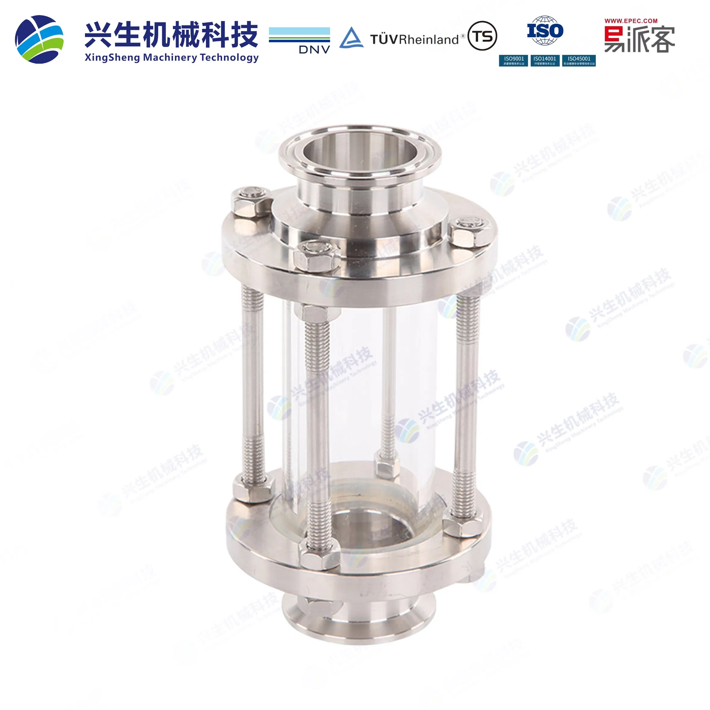 Stainless Steel 304 316L Sanitary Mirror Tri Clamp Flow Sight Glass