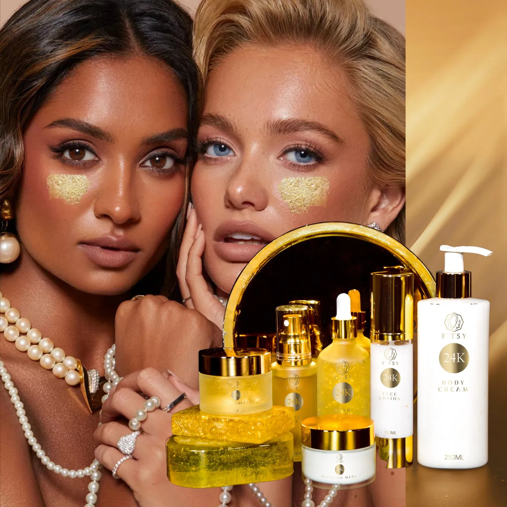 24K Gold Luxury Skin Care Set Facial Skin Care Kit for All Skin Types