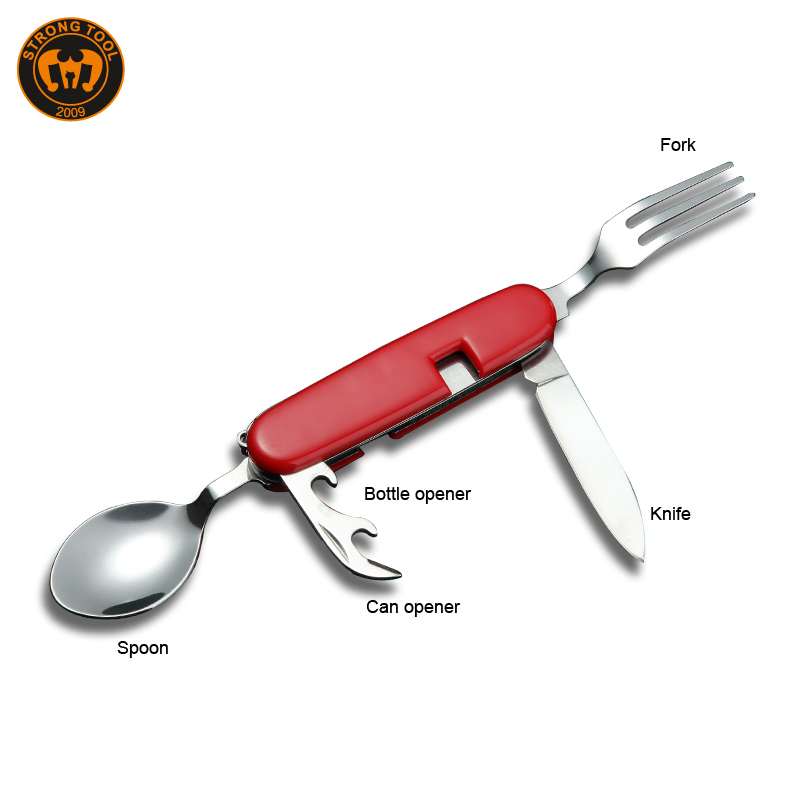 High Quality Stainless Steel Red Handle Tableware Cutlery with Knife Spoon Fork