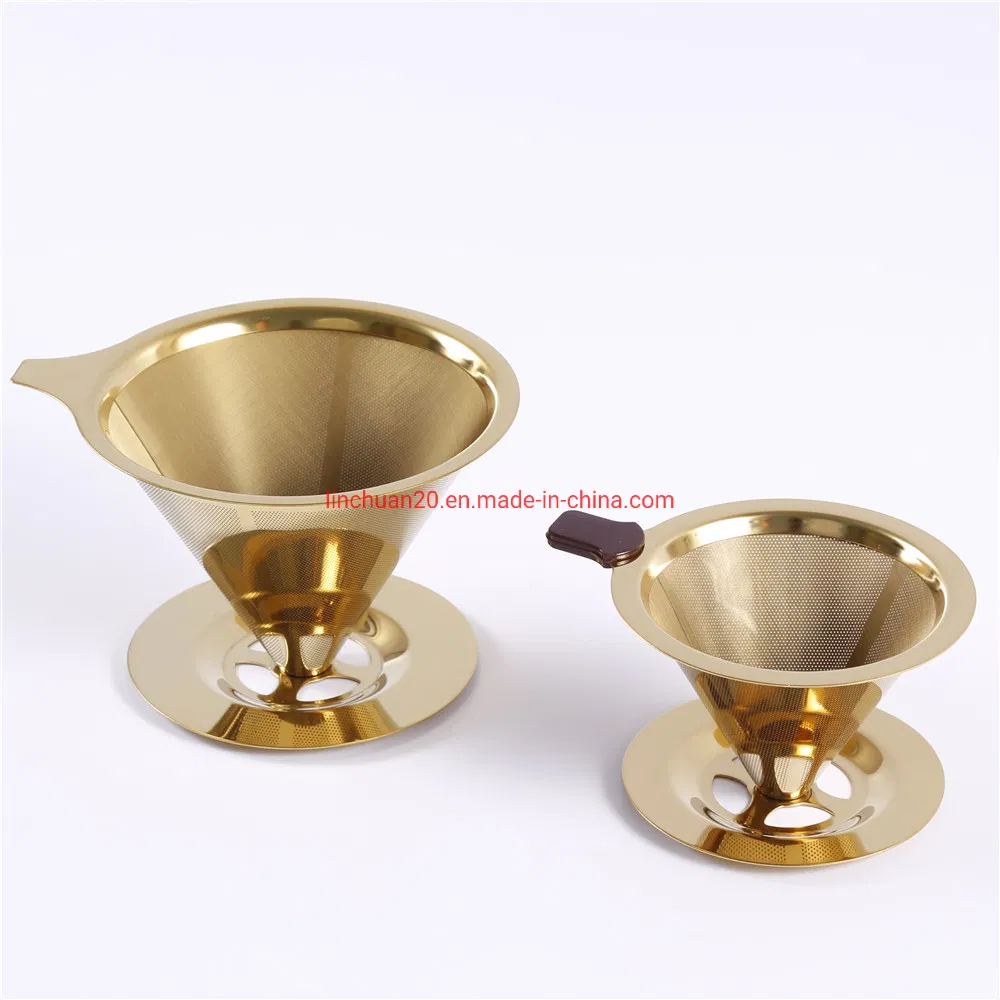 Gold Color Reusable Coffee Filter Drip Strainer Coffee Dripper