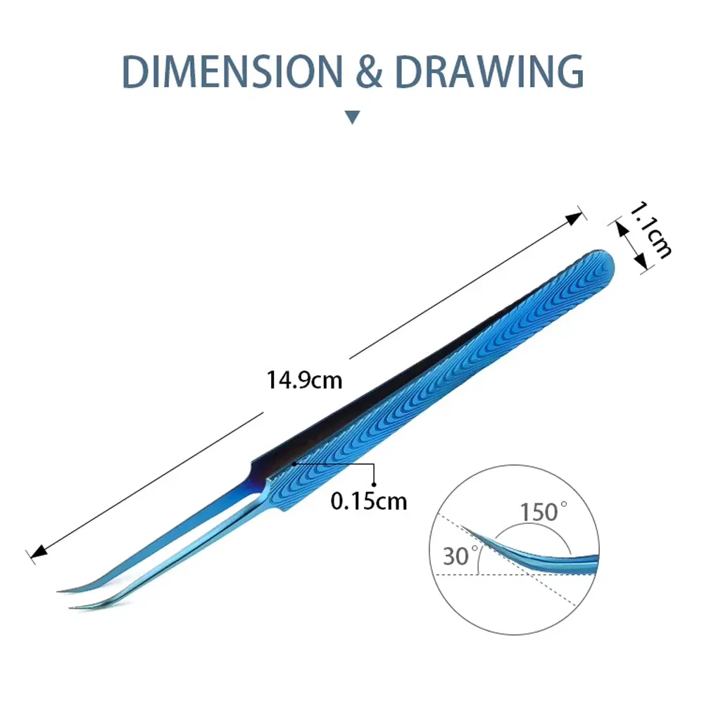 Nail Art Stainless Steel Lashes Eyelash Tweezer Set Guangdong Pointed Medical Eyelashes Eyebrow Tweezers