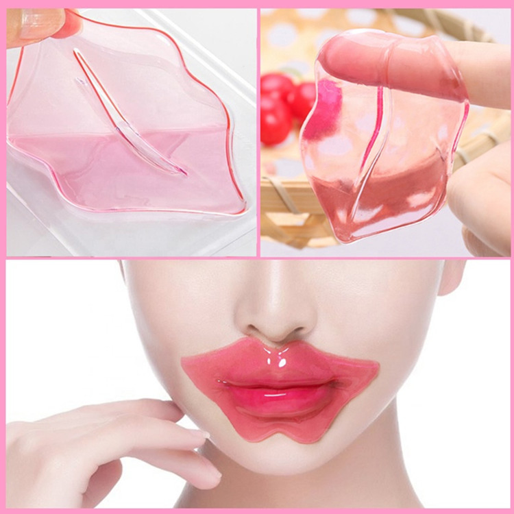 Factory Sell Sheet Wrinkle Moisturizer Lips Care Collagen Pink Crystal Lip Mask