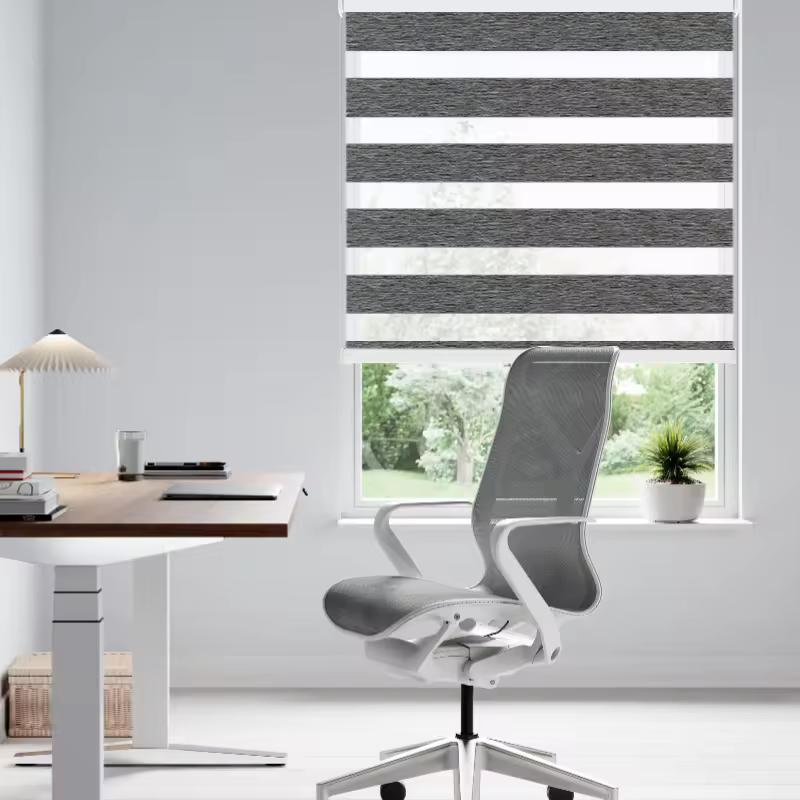 Electric WiFi Controlled Window Curtains Zebra Blind for Villa Hotel School Hospital Office