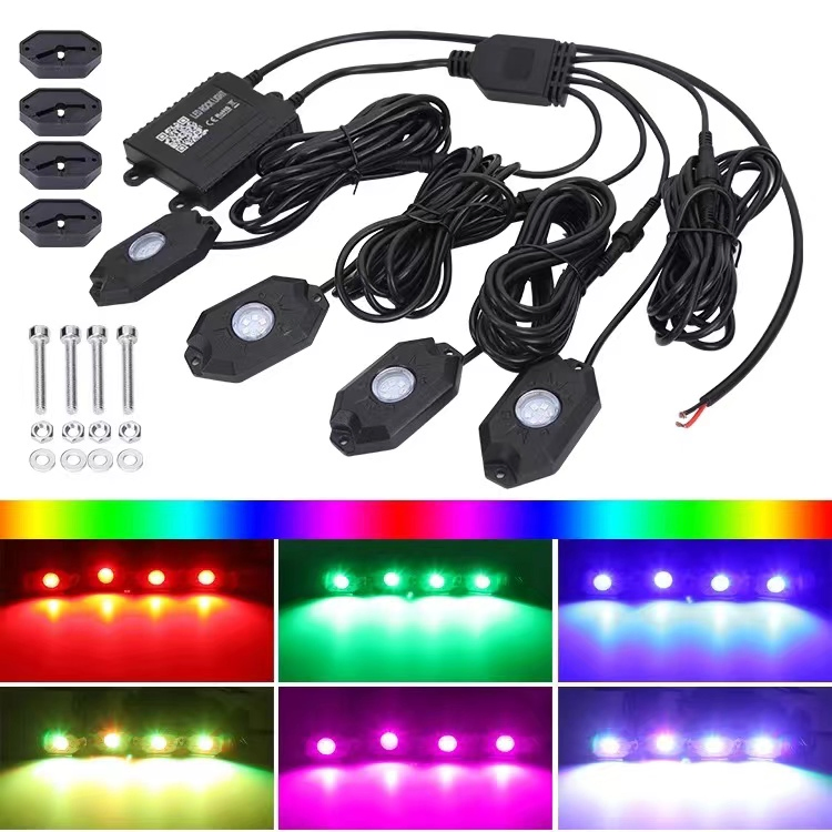APP-Controlled 8-Pod RGB LED Car Rock Light