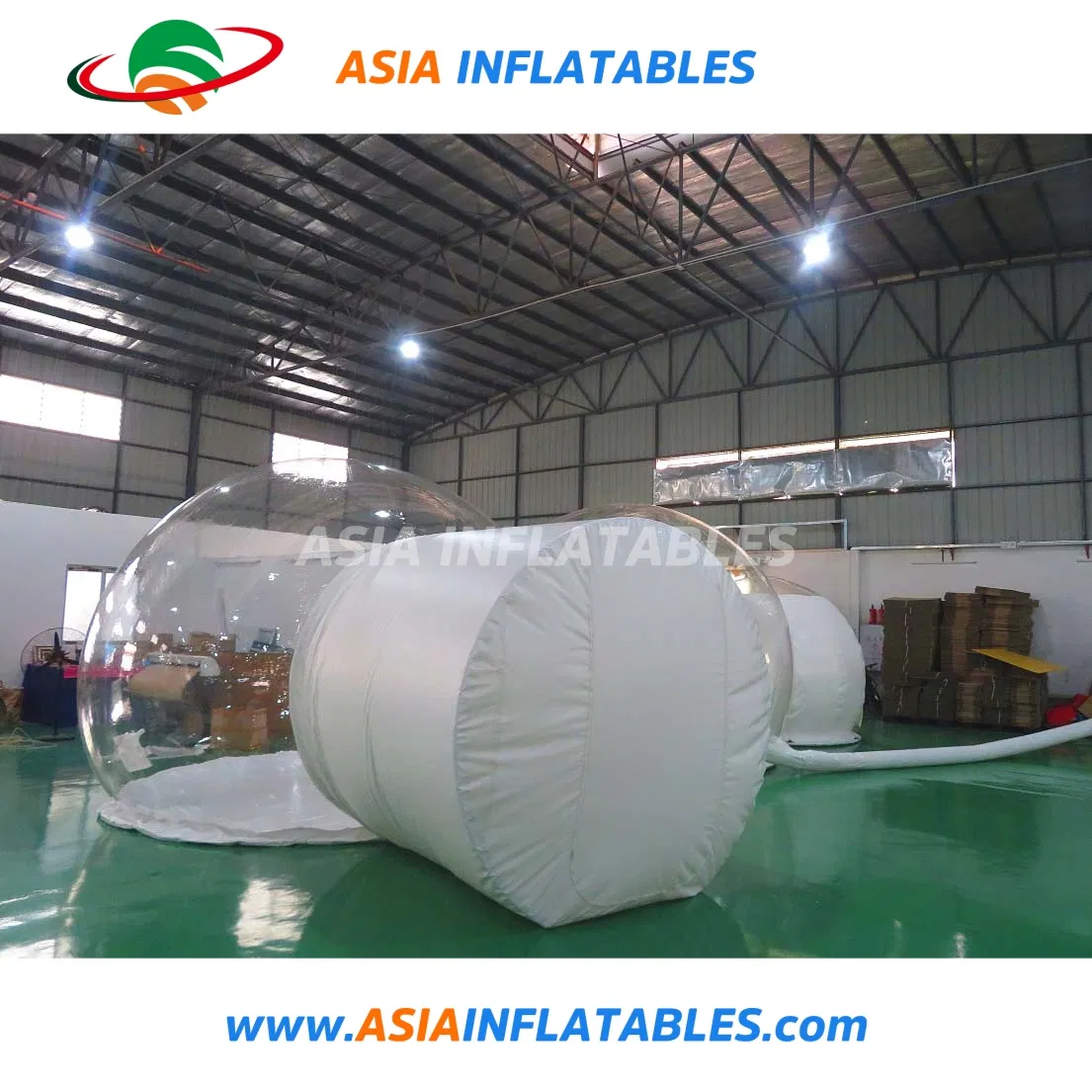 Transparent Three Rooms Inflatable Bubble Tent Hotel with Metal Frame