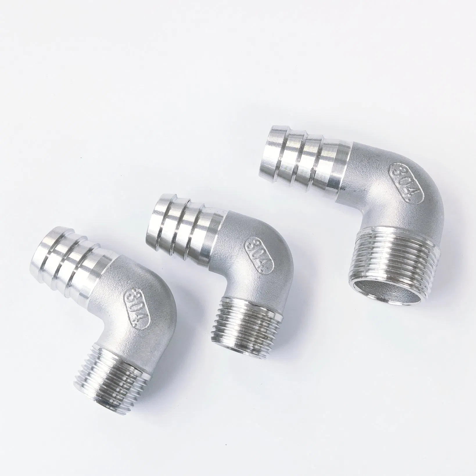 90-Degree Curved Scalp Connection with External Thread Connection for Pipes or Hoses