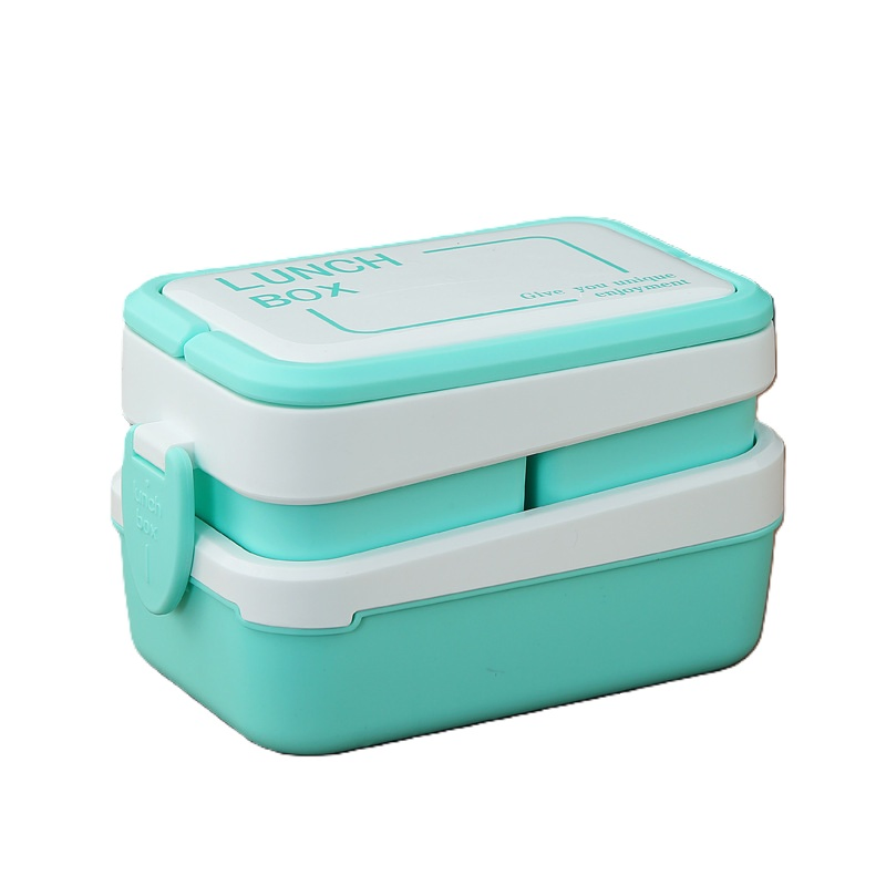 Stylish Double-Layer Bento Box with Smart Compartment Design