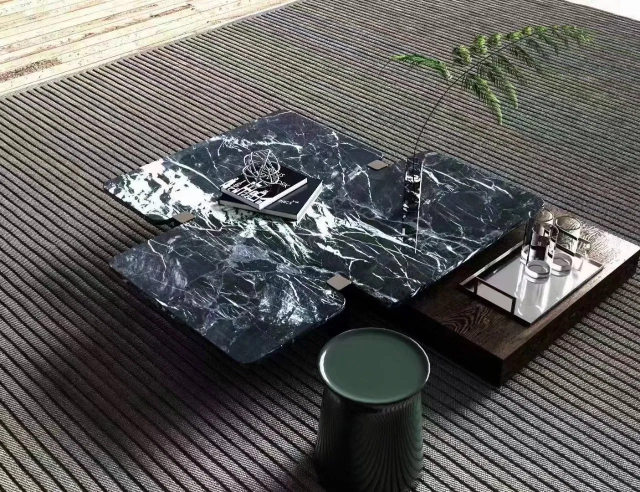 Luxury Napoleon Black Marble with White Veins for Wall/Floor Tile /Stair / Table Top