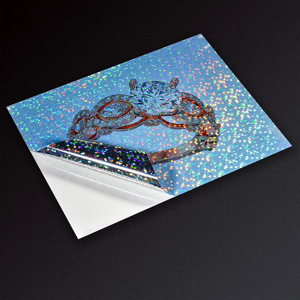 China Wholesale Printable Holographic Adhesive Label Sticker Waterproof A4 Sheet Inkjet Vinyl Sticker Paper for Laser & Inkjet Printer Bubble Pattern