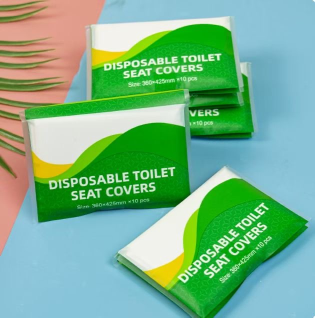 Custom Sanitary Bathroom Accessories Flushable Disposable Paper Toilet Seat Cover