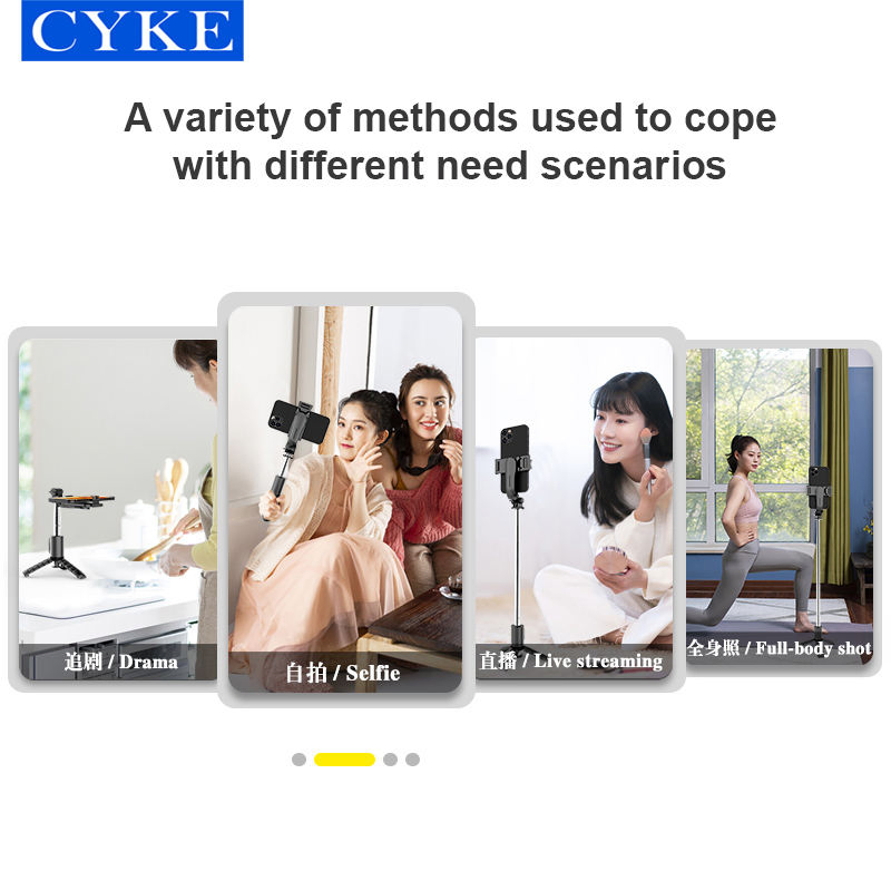 Cyke Mini Hot Sale Selfie Stick Tripod LED Light Phone Wireless Handheld