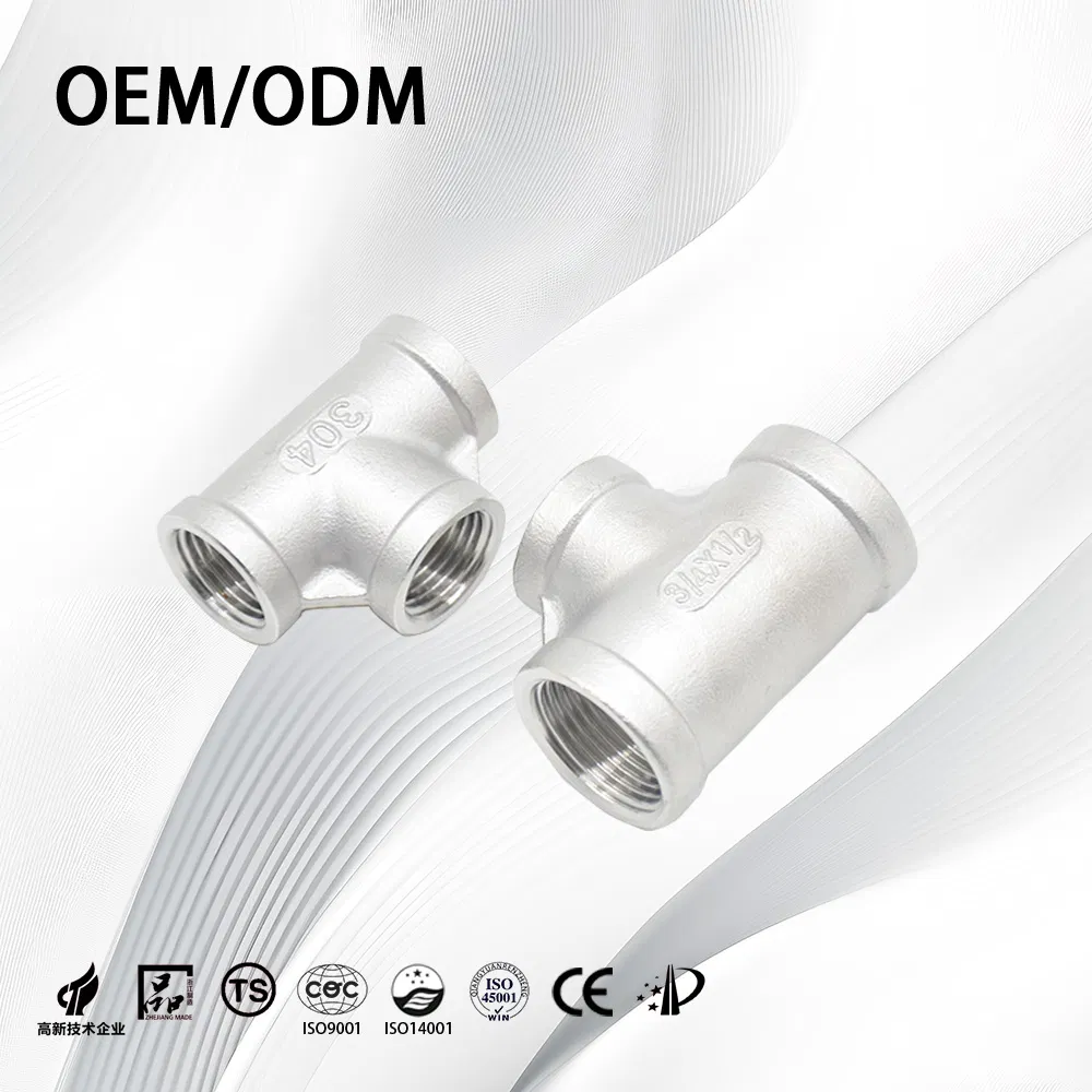 Stainless Steel OEM Corrosion Resistant Seamless Threaded Pipe Fitting Tee