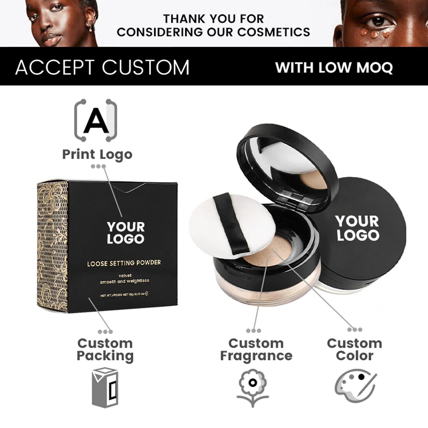 Factory Price Long-Lasting Setting Powder for Face Free Sample