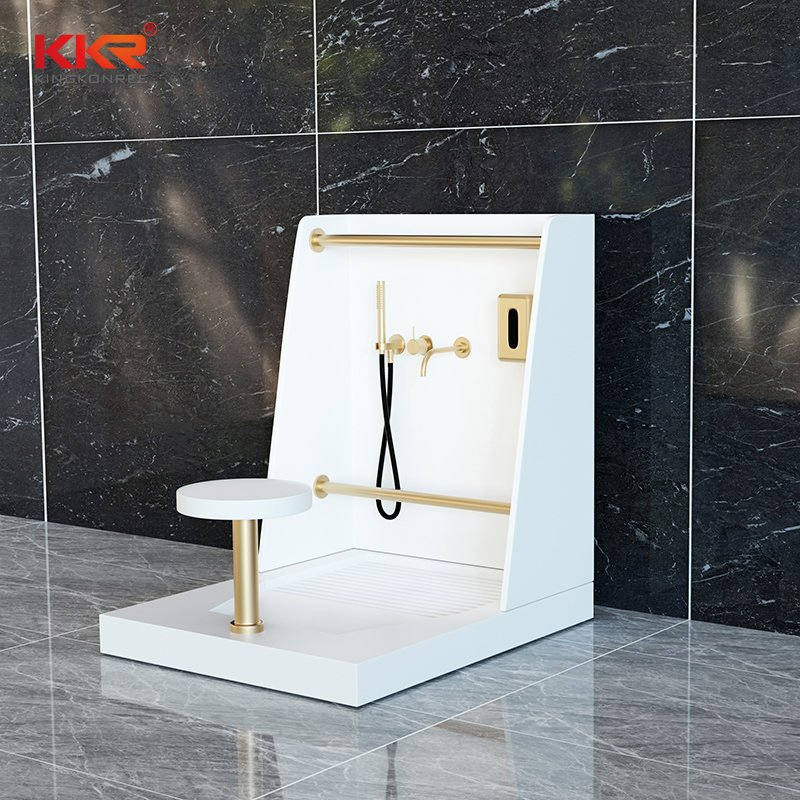 Automatic Solid Surface Wudu Basin for Mosque Use Sensor Islamic Foot Washer
