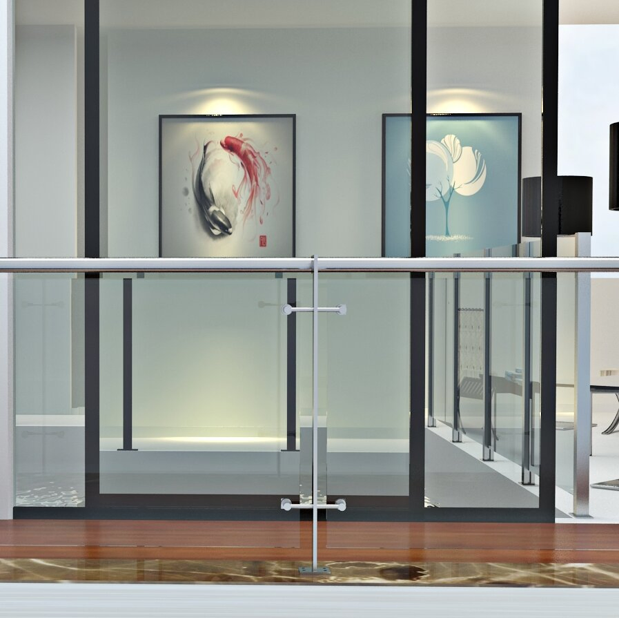 Frosted Privacy Stainless Steel Tempered Glass Handrail for Balcony Balustrade (DMS-B2117)