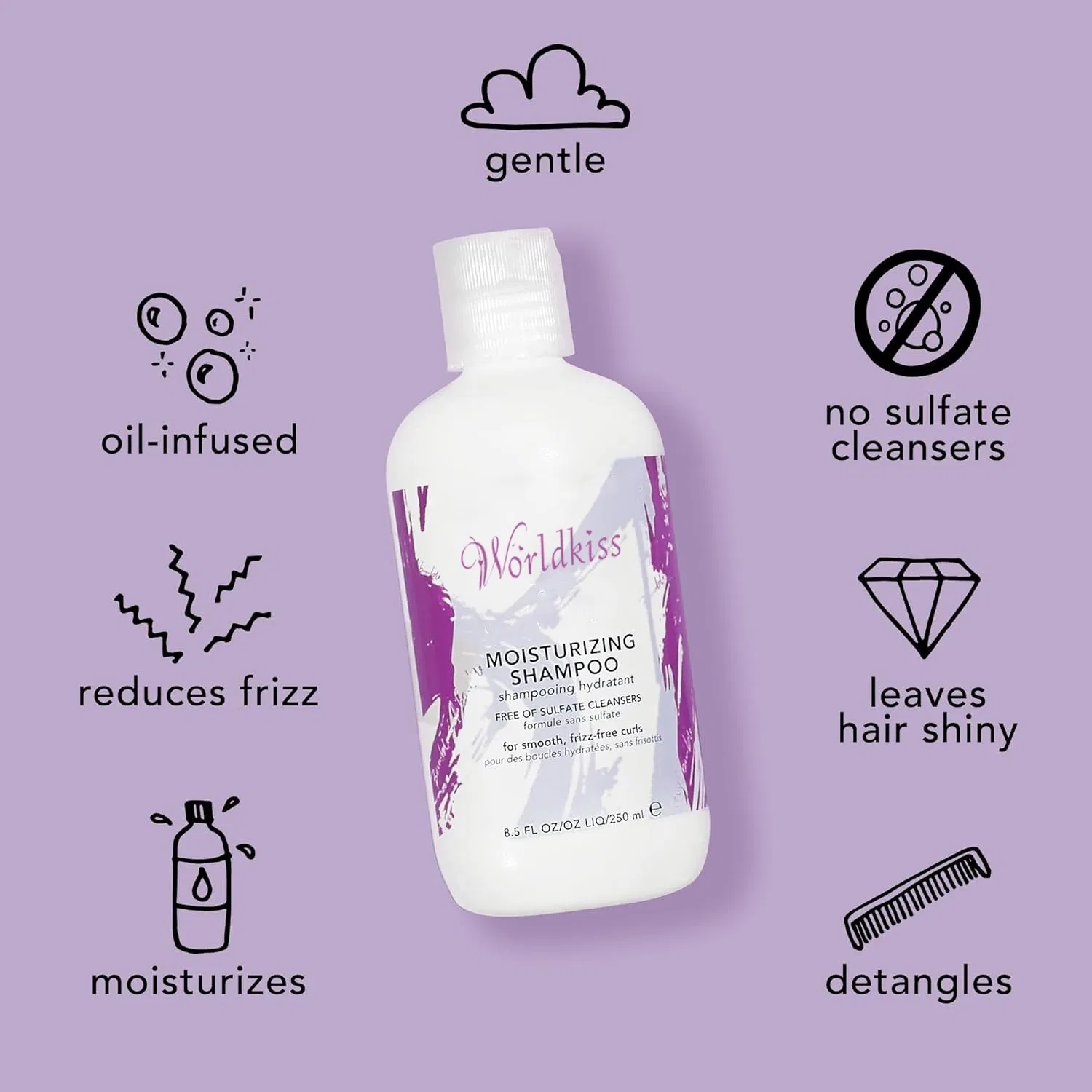 Moisturizing Shampoo Hydrating Nourishing Frizz Control Curl Enhancing Color Safe Hair Shampoo