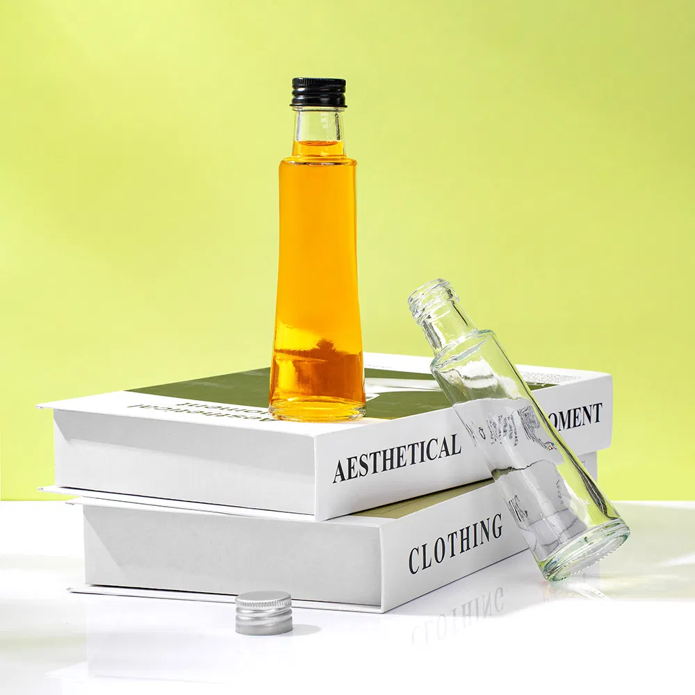 Portable Kitchen Vinegar Packaging Glass Olive Oil Dispenser Bottle Wholesale Clear 100ml Round Empty Cooking Oil Bottle
