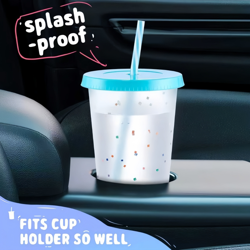 24oz Tumbler Coffee Color Changing Kids Plastic Cup Reusable PP Water Bottle