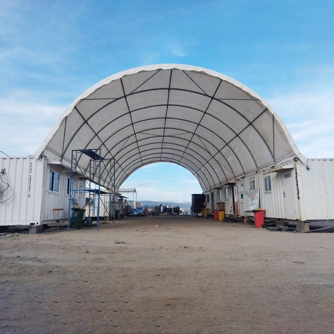 12m PVC Container Shelter Tent Steel Frame Container Dome Shelter