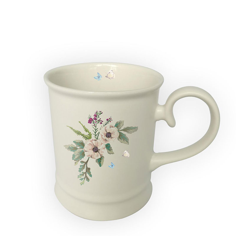 Manufacturer Wholesale High Quality Customized Sublimation Ceramic Coffee Mugs with Floral Pattern and Gift Box for Gifts