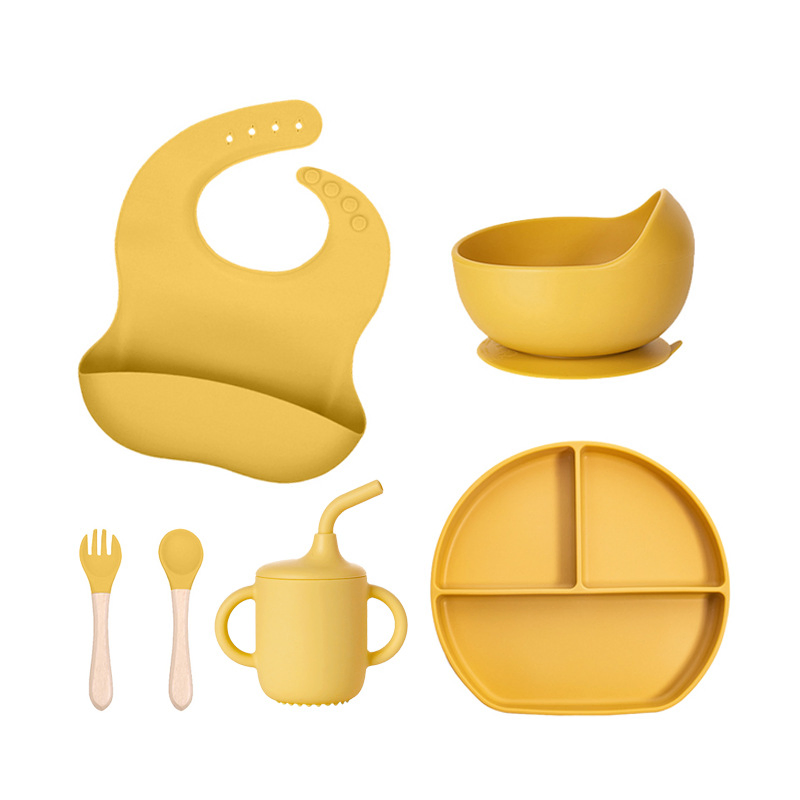 Cartoon Dinner Plate Set Children's Silicone Dinner Plate Baby Tableware Set Supplement Dinner Plate Silicone Baby Food Set