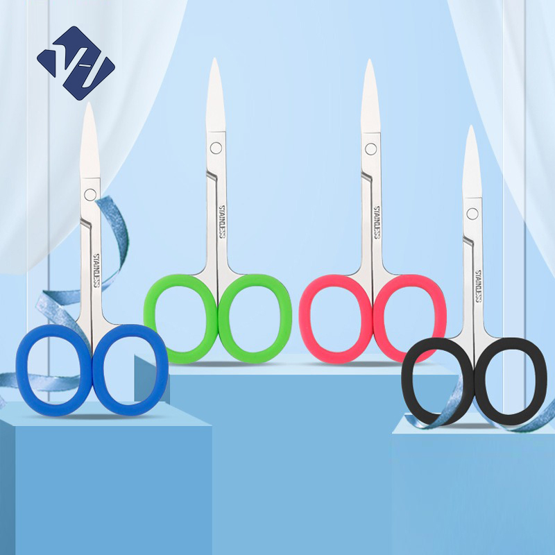 Colorful High Quality Stainless Steel Handle Men Eyebrow Cutting Scissors