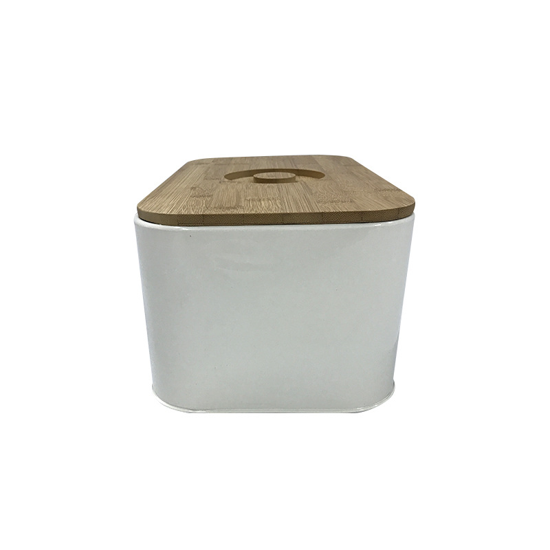 Bread Box Bamboo Large Metal Bread Box Kitchen Counter Storage Bins with Bamboo Lid