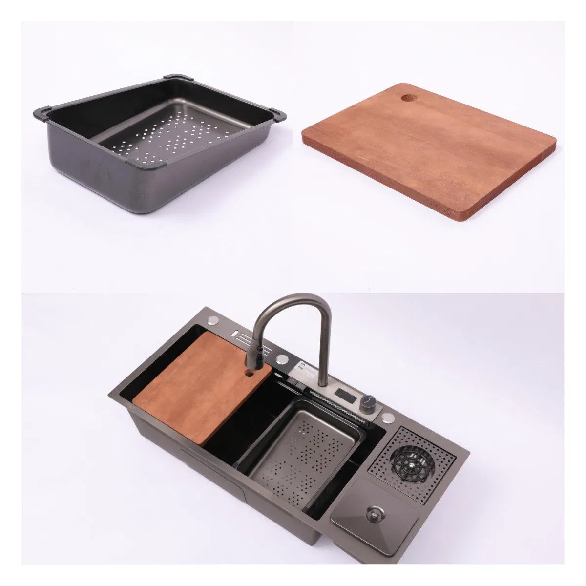 Double Groove Stainless Steel Faucet with Customizable Accessory Sizes for Kitchen, Restaurant, and Farm Use