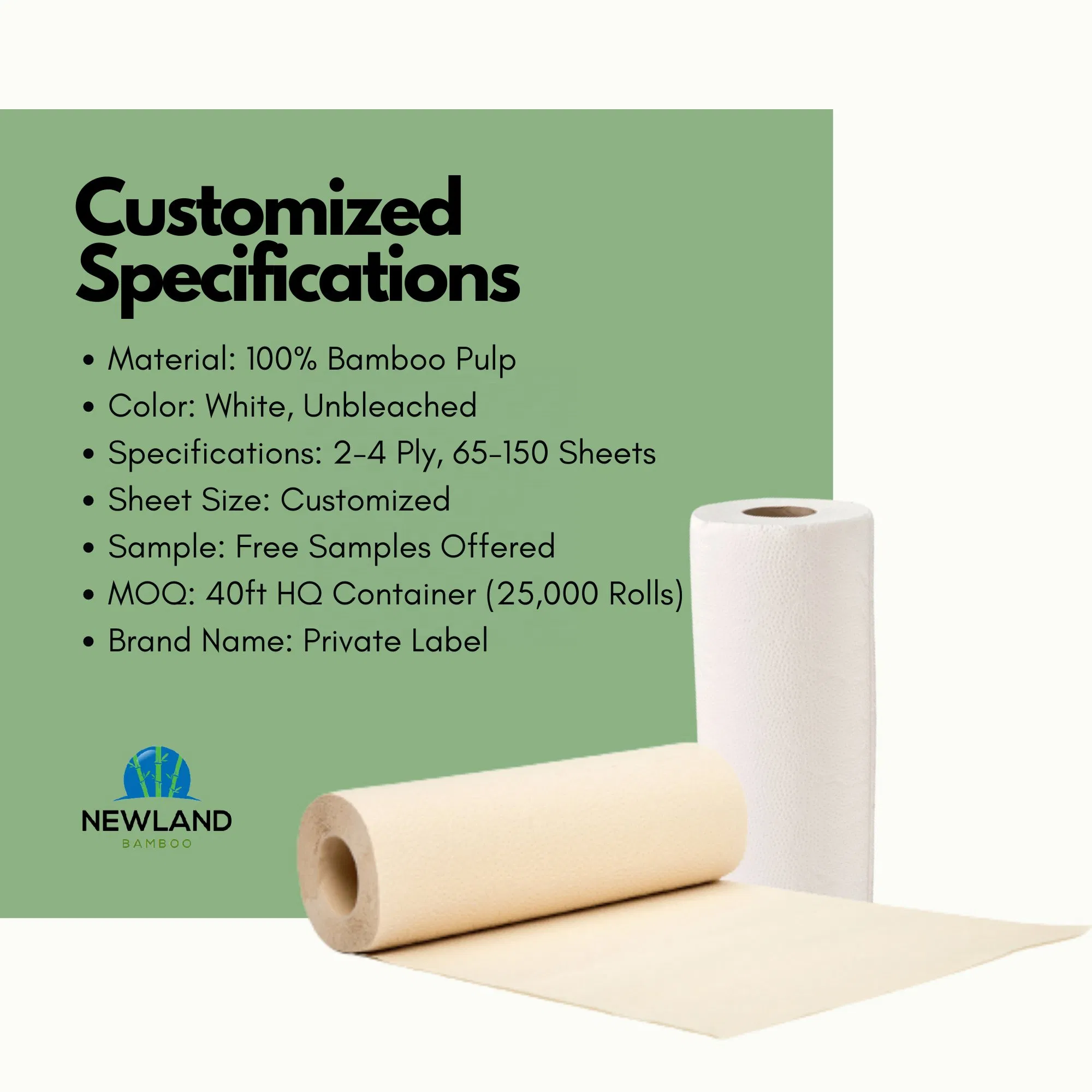 Custom Printed Paper Towels 2ply Bamboo Kitchen Tissue