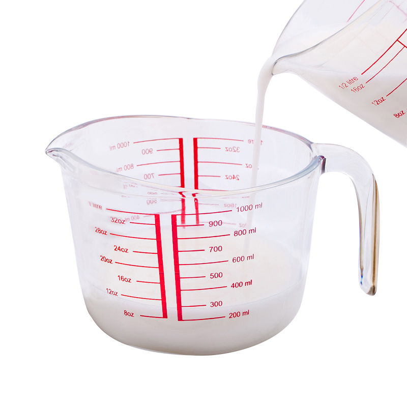 Reliable 1000ml Scaled Glass Cup for Home Cooking Measurements