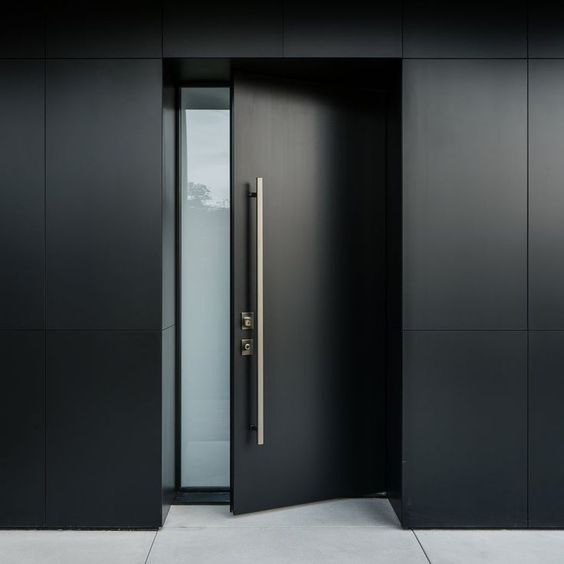 Входная металлическая дверь на шарнирах, современный дизайн