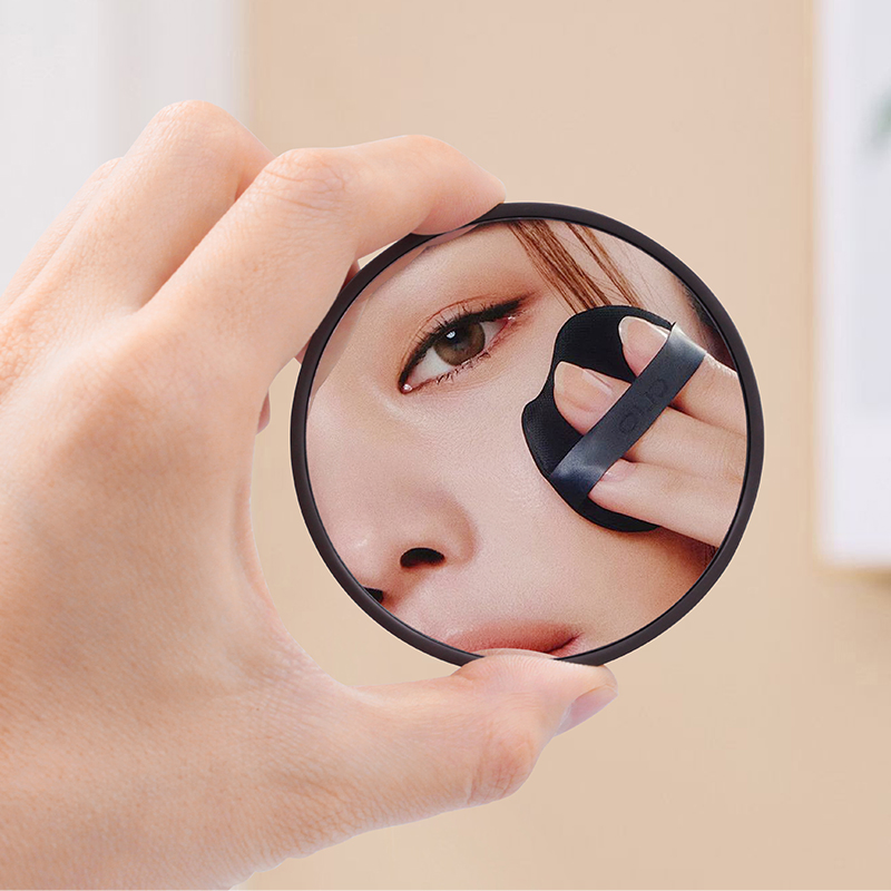 Wholesale Custom High Quality Zinc Alloy Luxury Black Cute Small Makeup Mirror Metal Gold Storage Mini Round Cosmetic Mirror