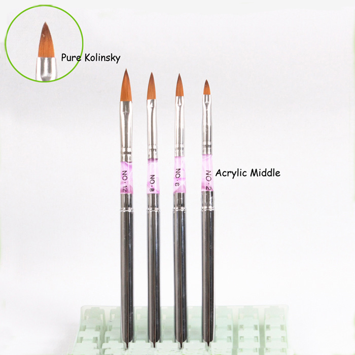 Silverr Handle Brush on Nail Glue Private Label Nail Acrylic Brush Brush for Nails