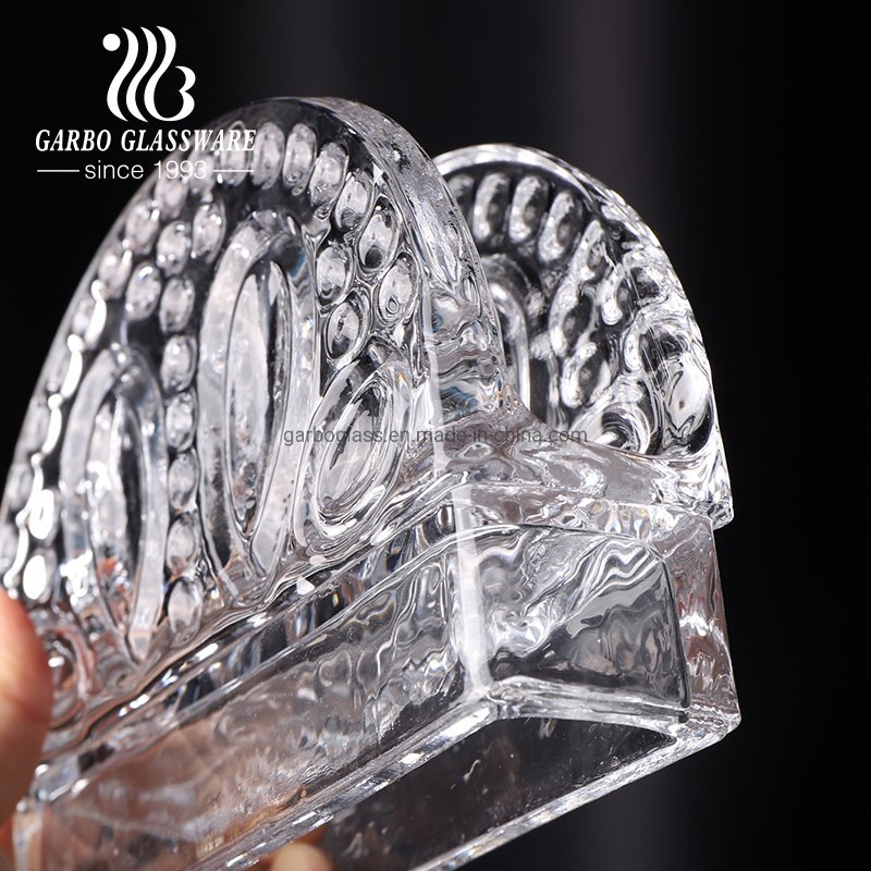 Practical Antique Vintage Glass Napkin Holder Crystal Clear Standing Glass Tissue Holder