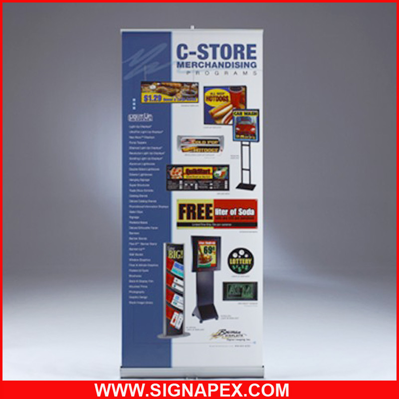Signapex Retractable Wide Base Single Side Pop up Display Roll up Banner Stand