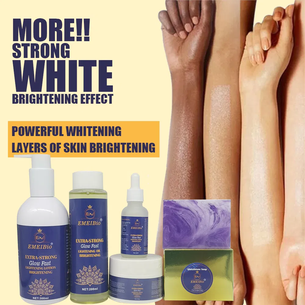 Rejuvenating Set for Whitening Five Piece Glutathione Vitamin C Serum Face Cream Soap Body Lotion Organic Body Whitening Skincare Set