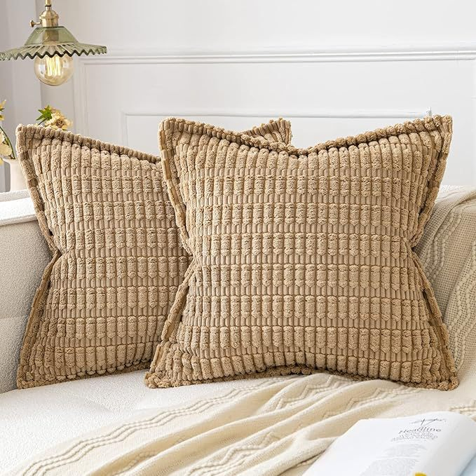 Corduroy Pillowcase Pure Color Simple Square Cushion Home Sofa Sleeping Pillow Case with Texture Decoration