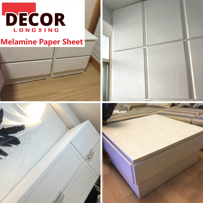 Factory Supply MDF Paper for Impregnating Laminating Wood Grain White Solid Color Mable 60g 70g 80g 90g 100g