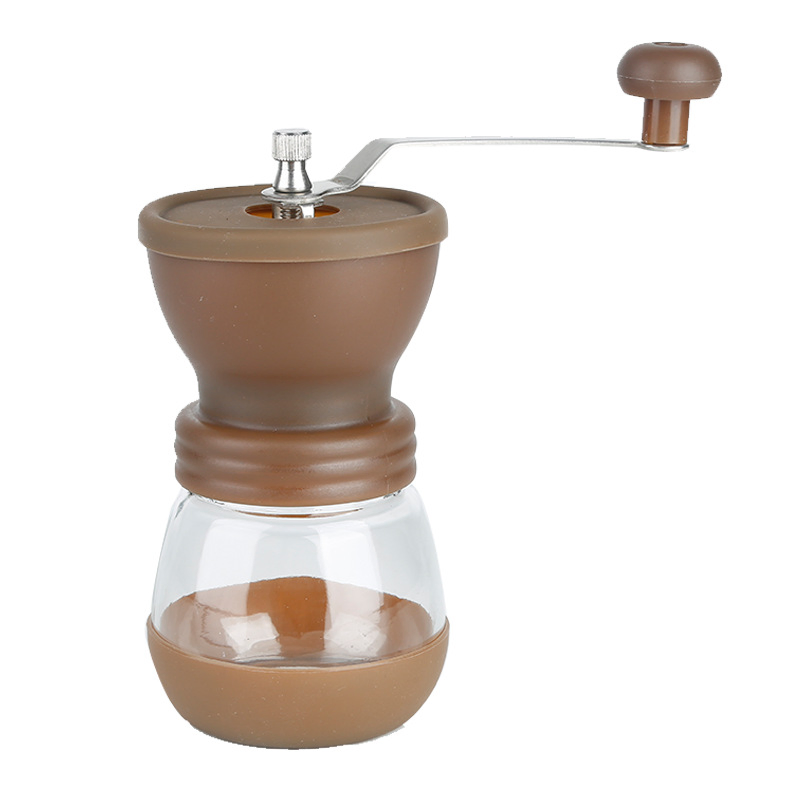 Portable Glass Manual Coffee Mill Adjustable Ceramic Coffee Grinder Mill Conical Burr Coffee Bean Grinder