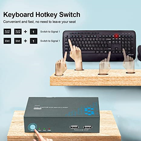 KVM-переключатель HDMI 2x2 для двух мониторов