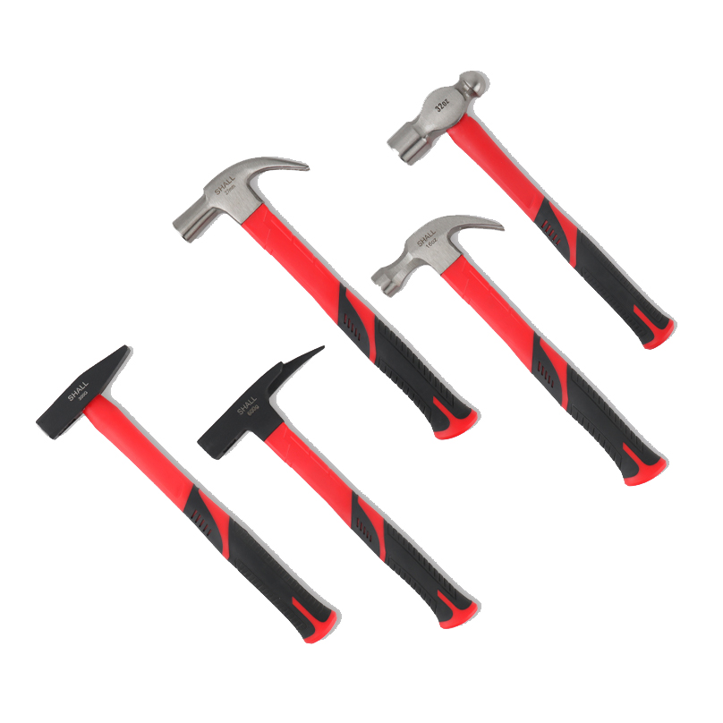 16oz Claw Hammer with Sure-Grip Fiberglass Handles and Polished Steel Head Comfort Grip Red Color