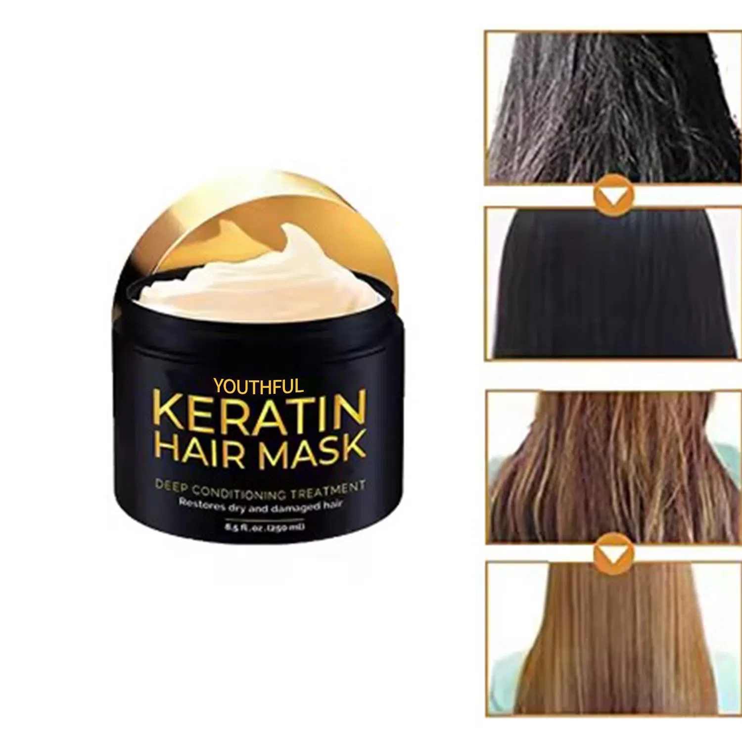 Sulfate Free Anti-Frizz Moisturizing Smoothing Keratin Creamy Collagen Hair Mask