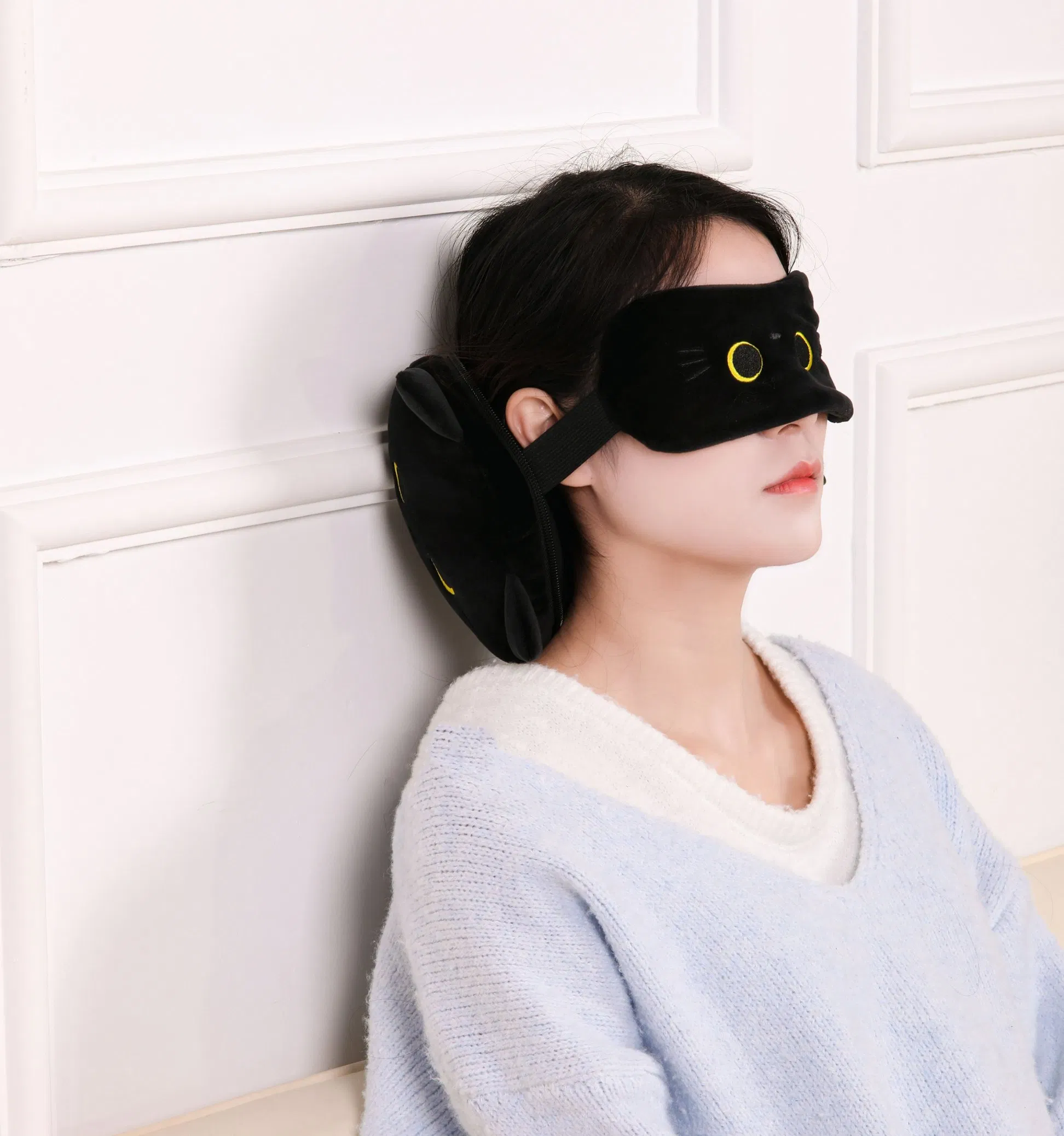 Cartoon Cute Animal Travel Neck Pillow Support Eye Mask for Travelling