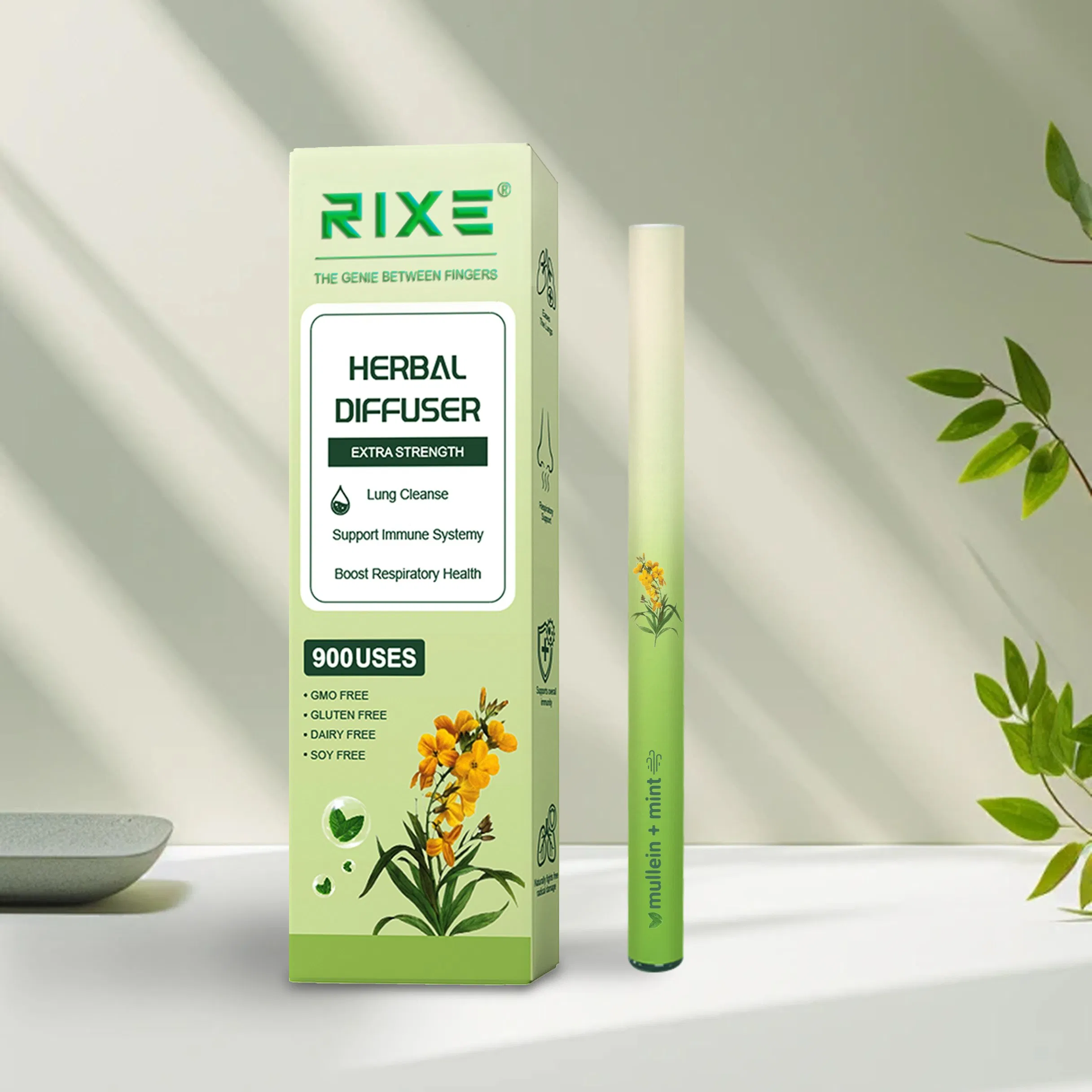 Thyme and Mint Extracts Aid Lung Detoxification and Freshen Breath. Herbal Diffusion Pen Relaxation Stick Solution.