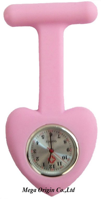 Waterproof Silicone Nurses Watch Heart Shape
